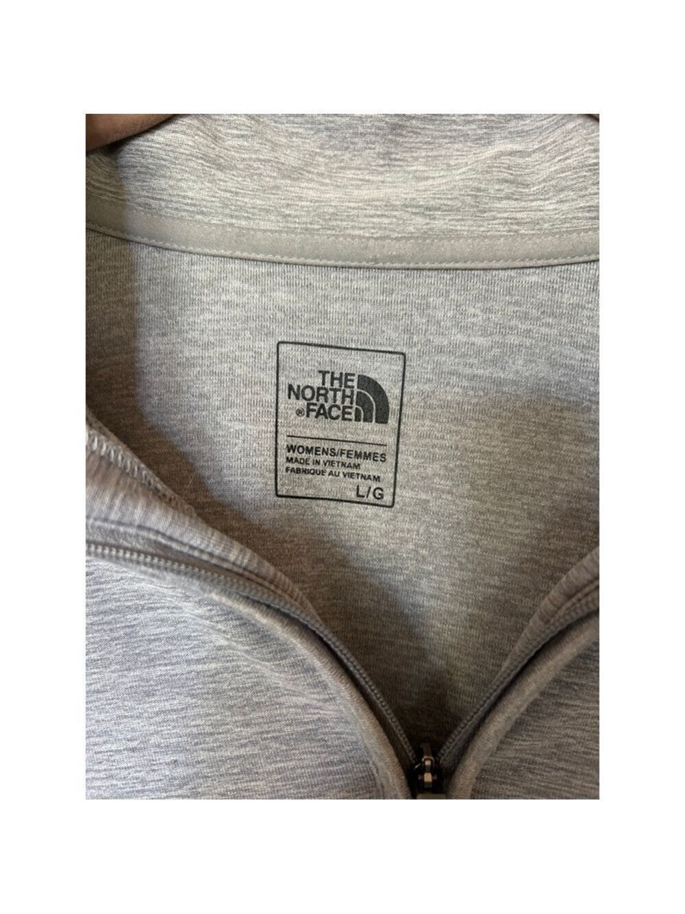 The North Face Women's Light Gray Half-Zip Long Sleeve Pullover - Picture 3 of 6